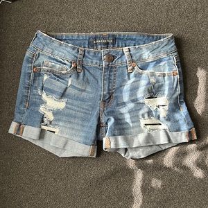 Distressed booty shorts